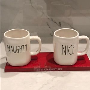 Rae Dunn coffee mugs Naughty and Nice